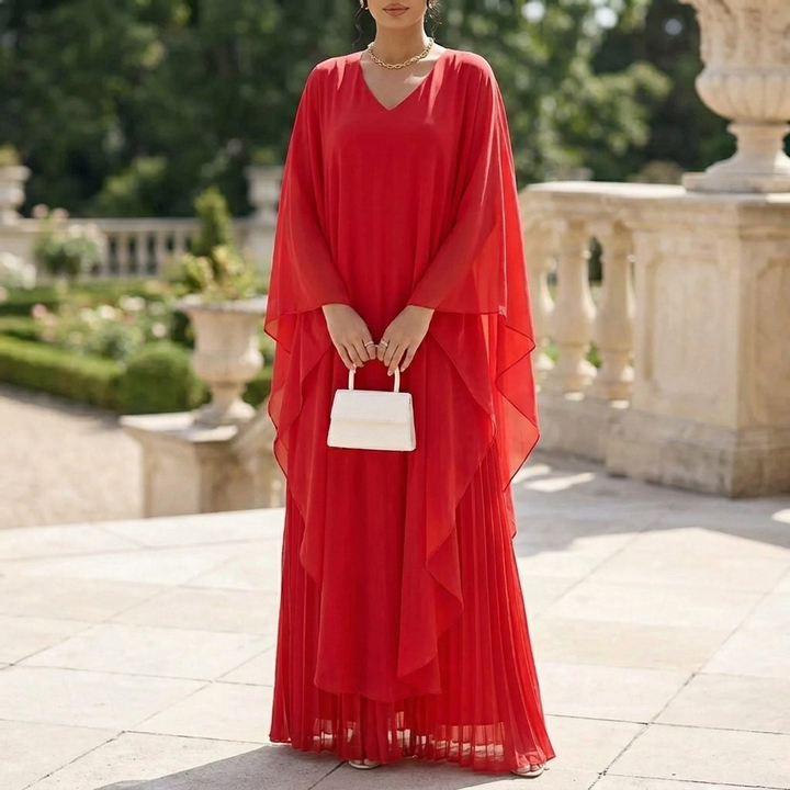 Batwing Sleeve Maxi Dress – Flowing Silhouette