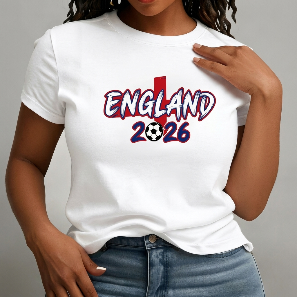 Kvinnes England Fan T-Skjorte