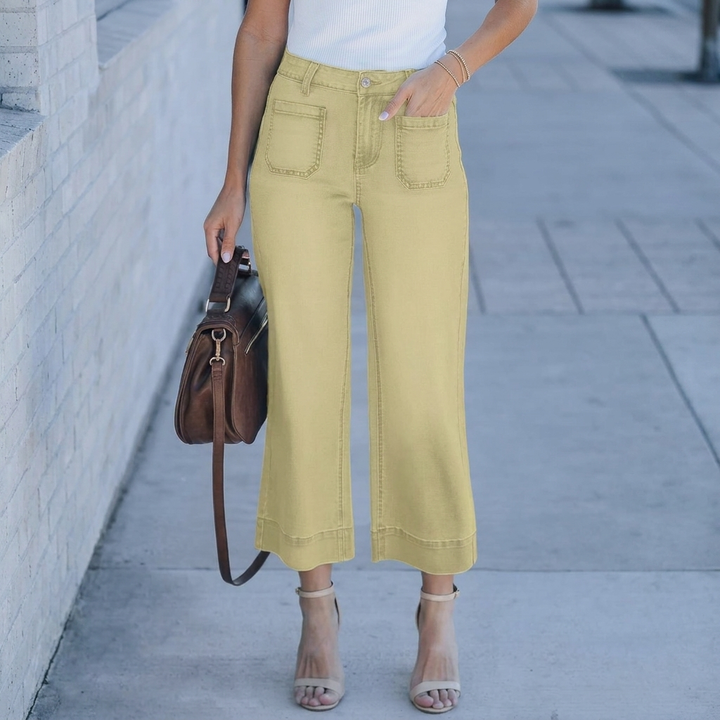 Casual Chic Høy Midje Straight Brede Ben Jeans