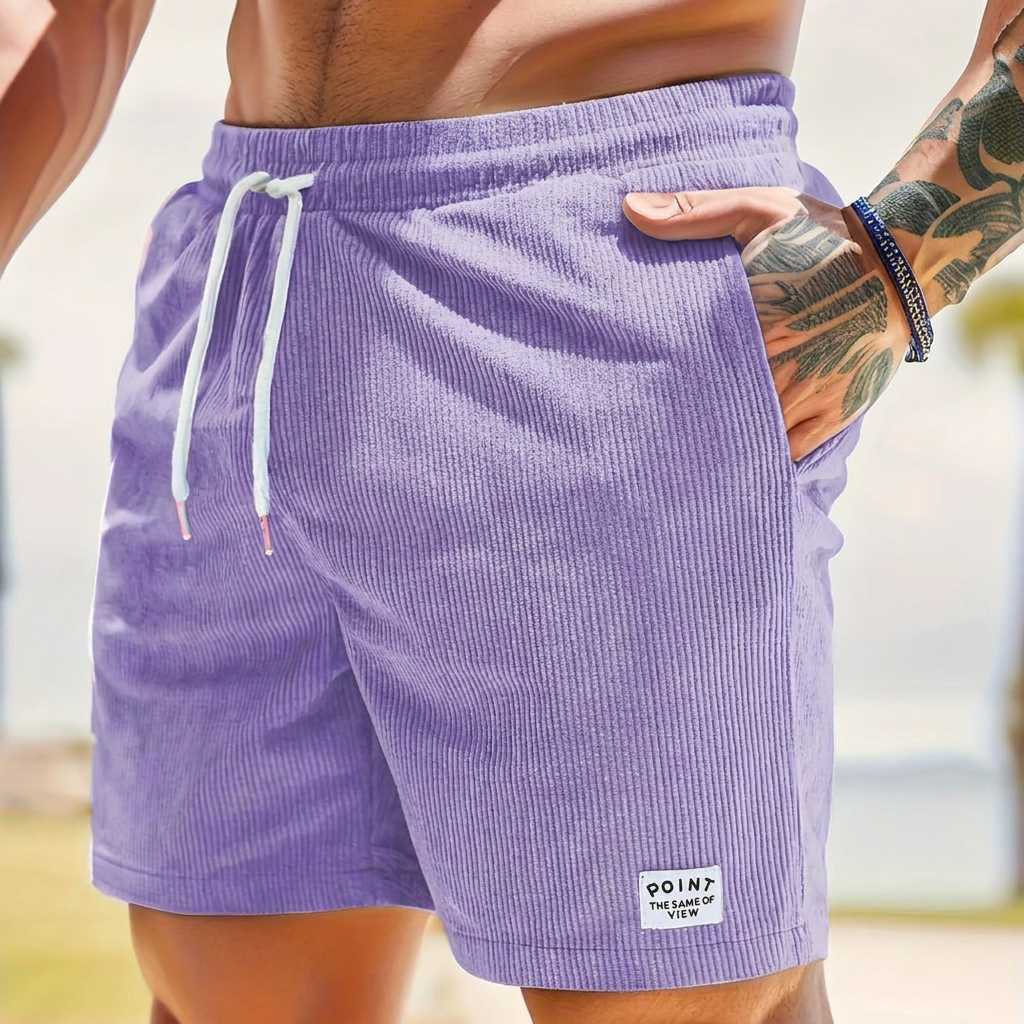 Herre Snøring Drawstring Kordfløyel Shorts