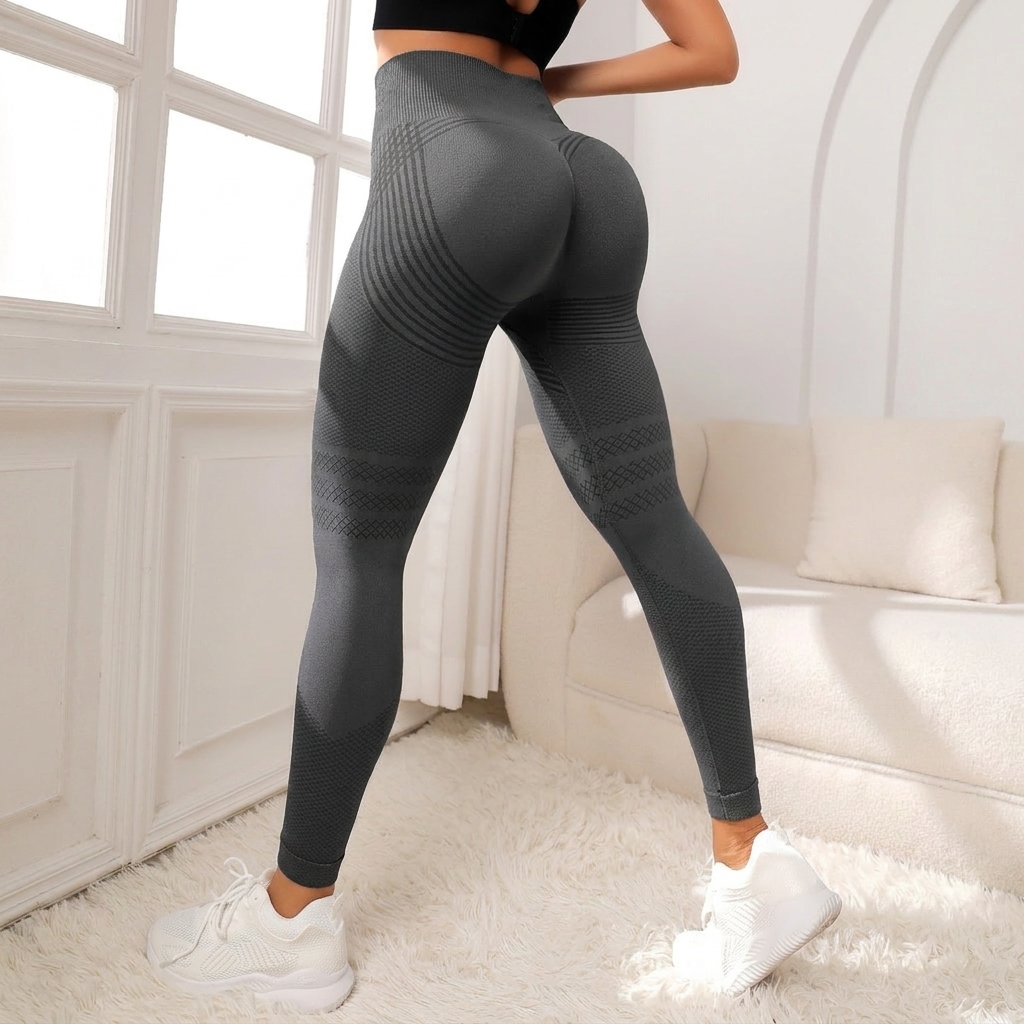 Høy Liv Hofteløftende Sømløse Stretch Leggings