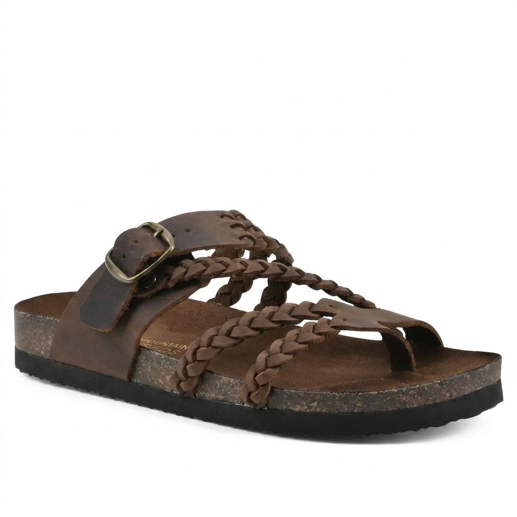 Elegant europeisk stil vevd stropp flate sandaler for kvinner