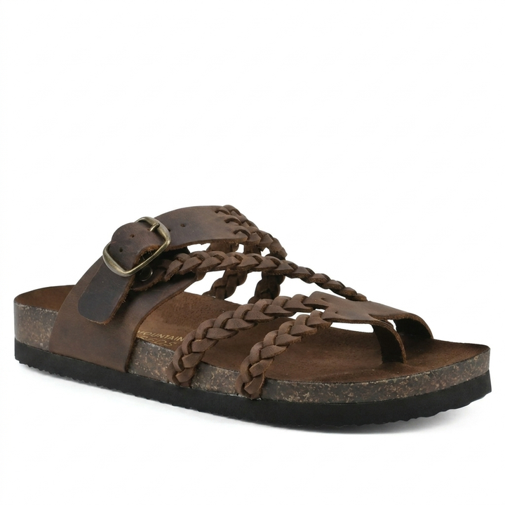Elegant europeisk stil vevd stropp flate sandaler for kvinner