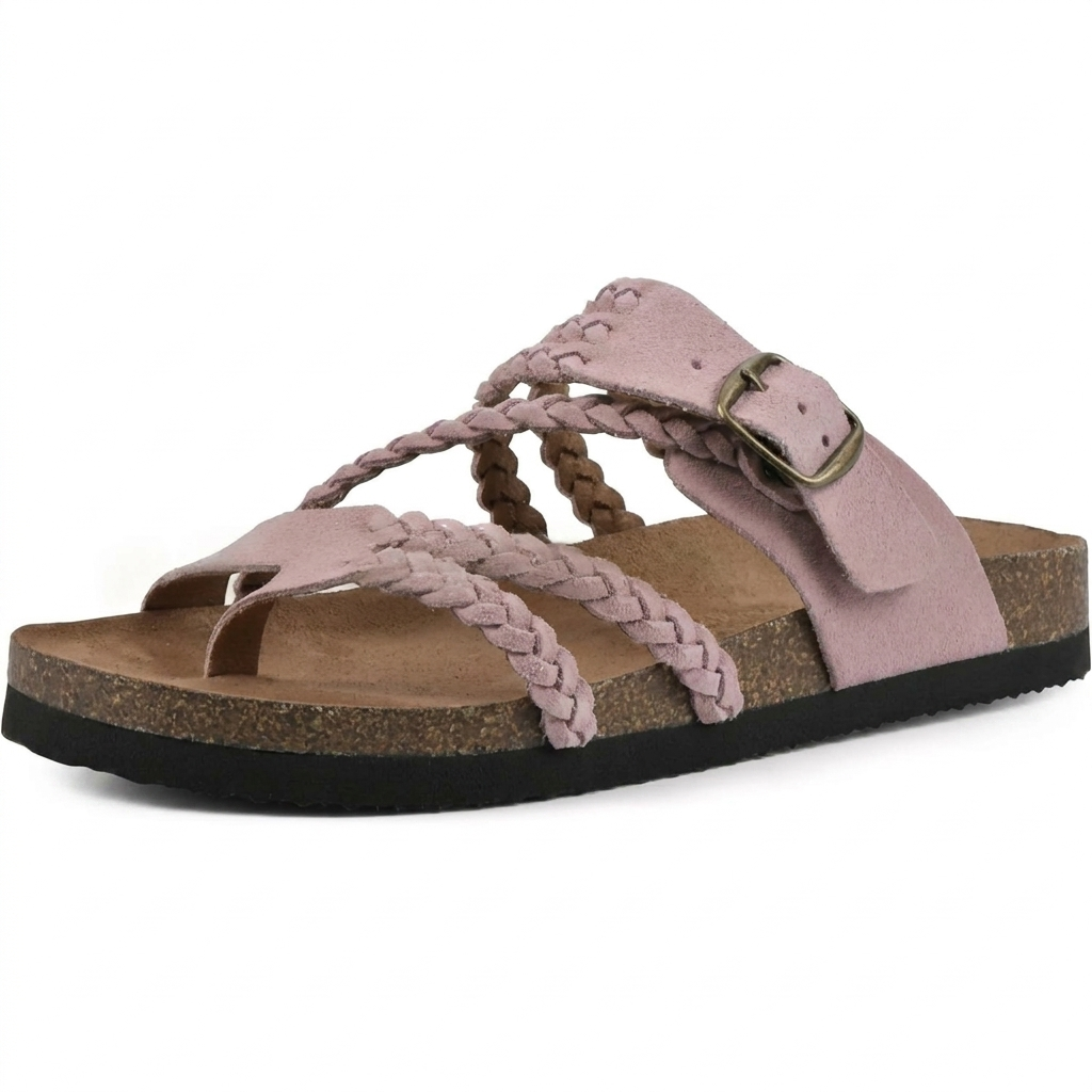 Elegant europeisk stil vevd stropp flate sandaler for kvinner