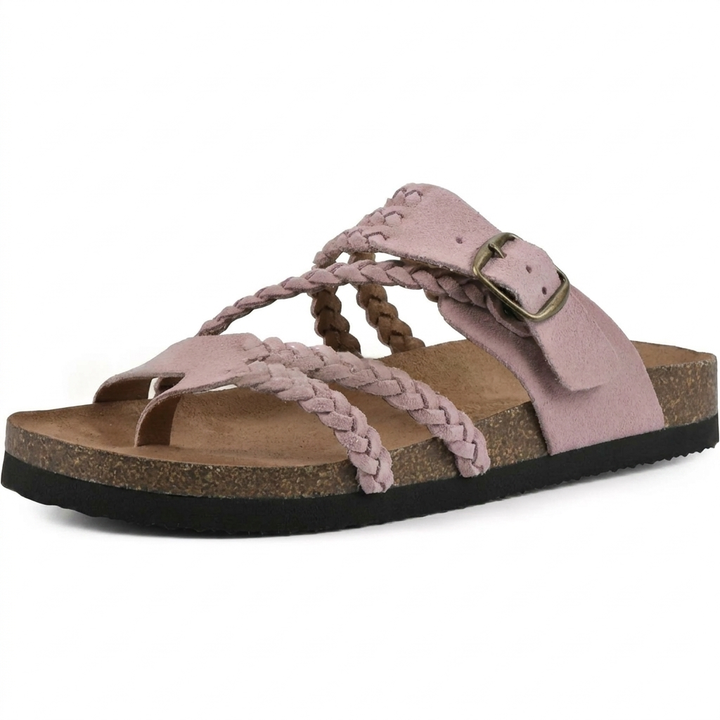 Elegant europeisk stil vevd stropp flate sandaler for kvinner
