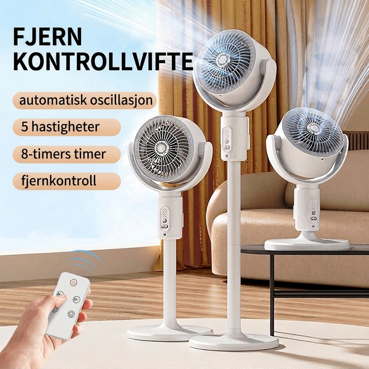 Stille gulvvifte – Fjernkontroll oscillering
