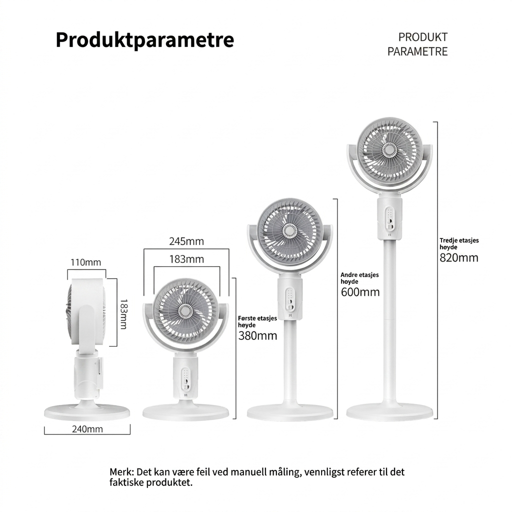 Stille gulvvifte – Fjernkontroll oscillering