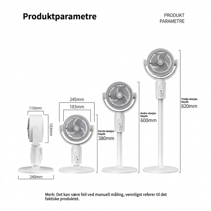 Stille gulvvifte – Fjernkontroll oscillering