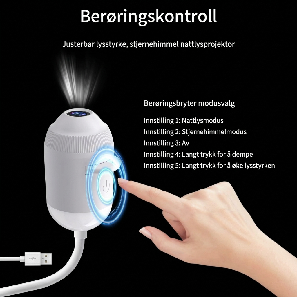 Planet- og stjernehimmelprojektor for soverom