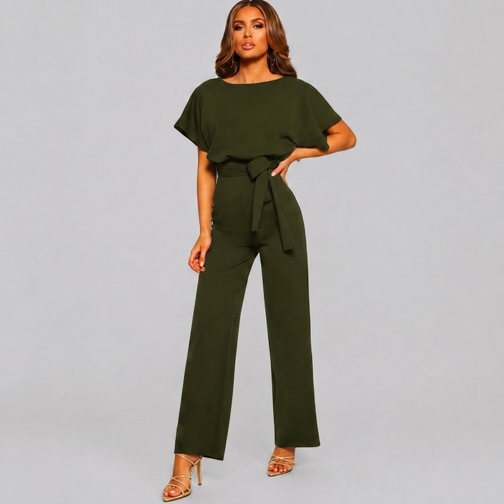 Dame Kort Erme Rett Bein Jumpsuit