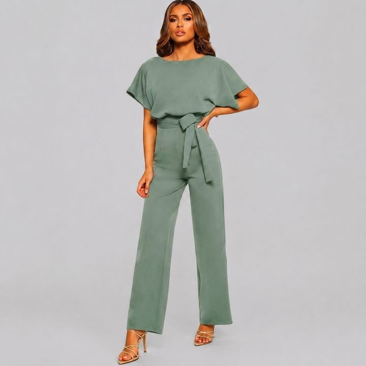 Dame Kort Erme Rett Bein Jumpsuit