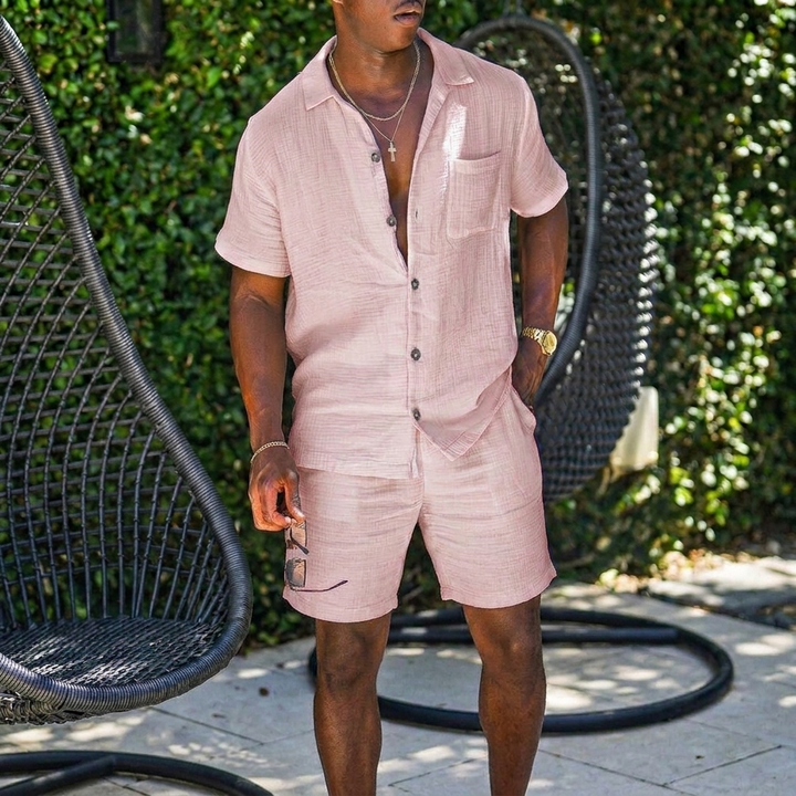 Herre Casual Kortermet Lapel Skjorte