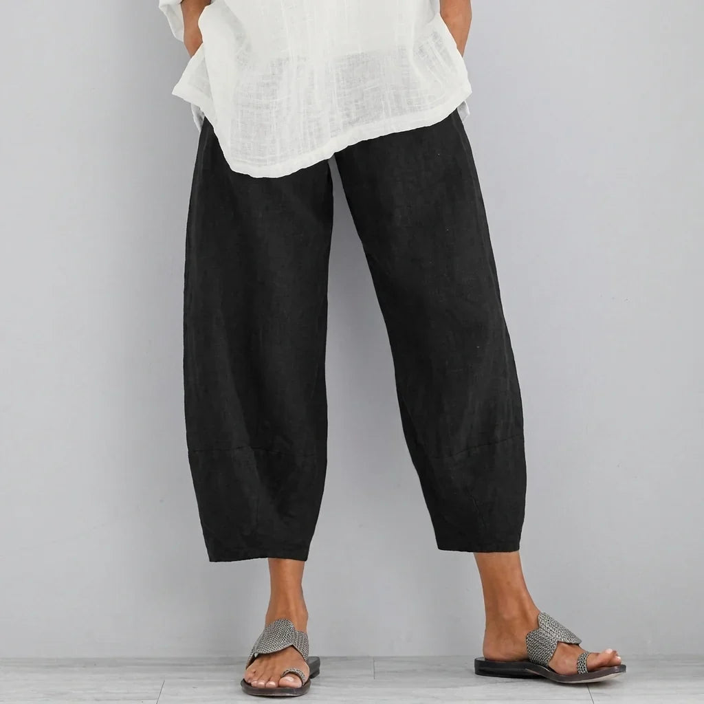 Kvinne Casual Løse Capri Bukser