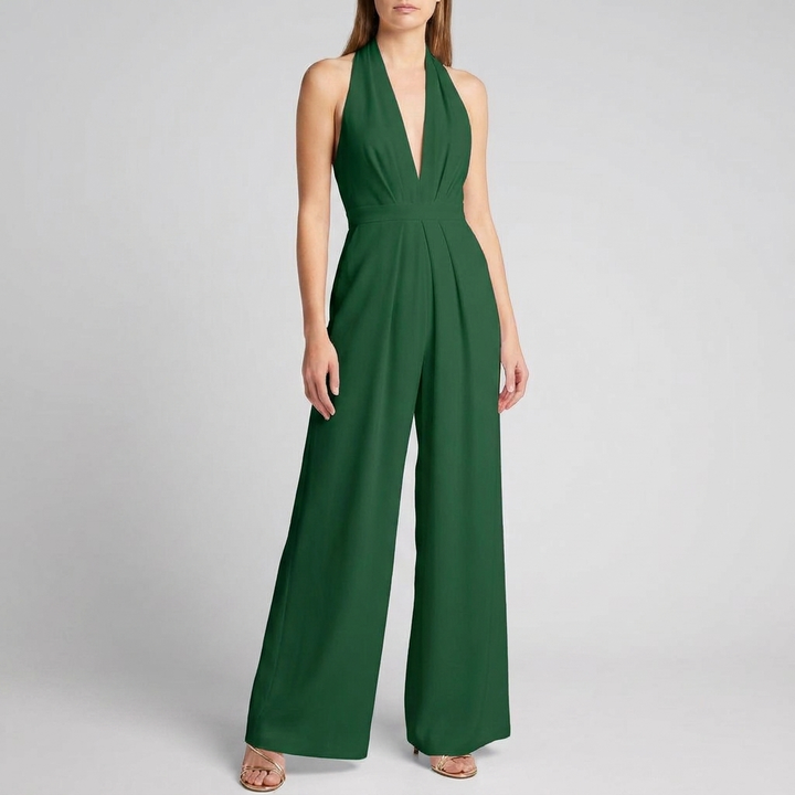 Kvinne Backless Halter Bred Ben Jumpsuit