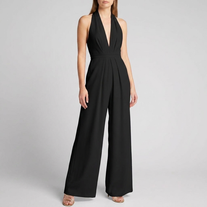 Kvinne Backless Halter Bred Ben Jumpsuit