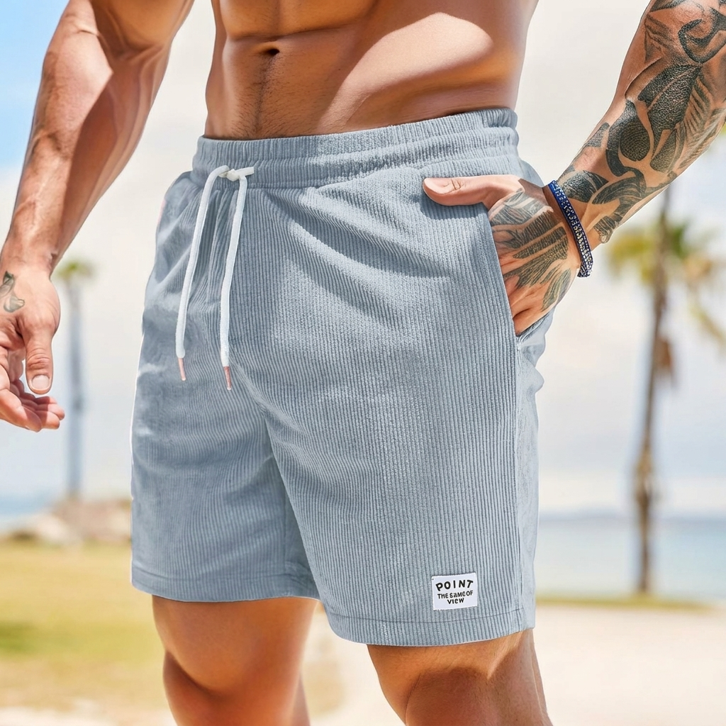 Herre Vintage Stil Velour Løpeshorts