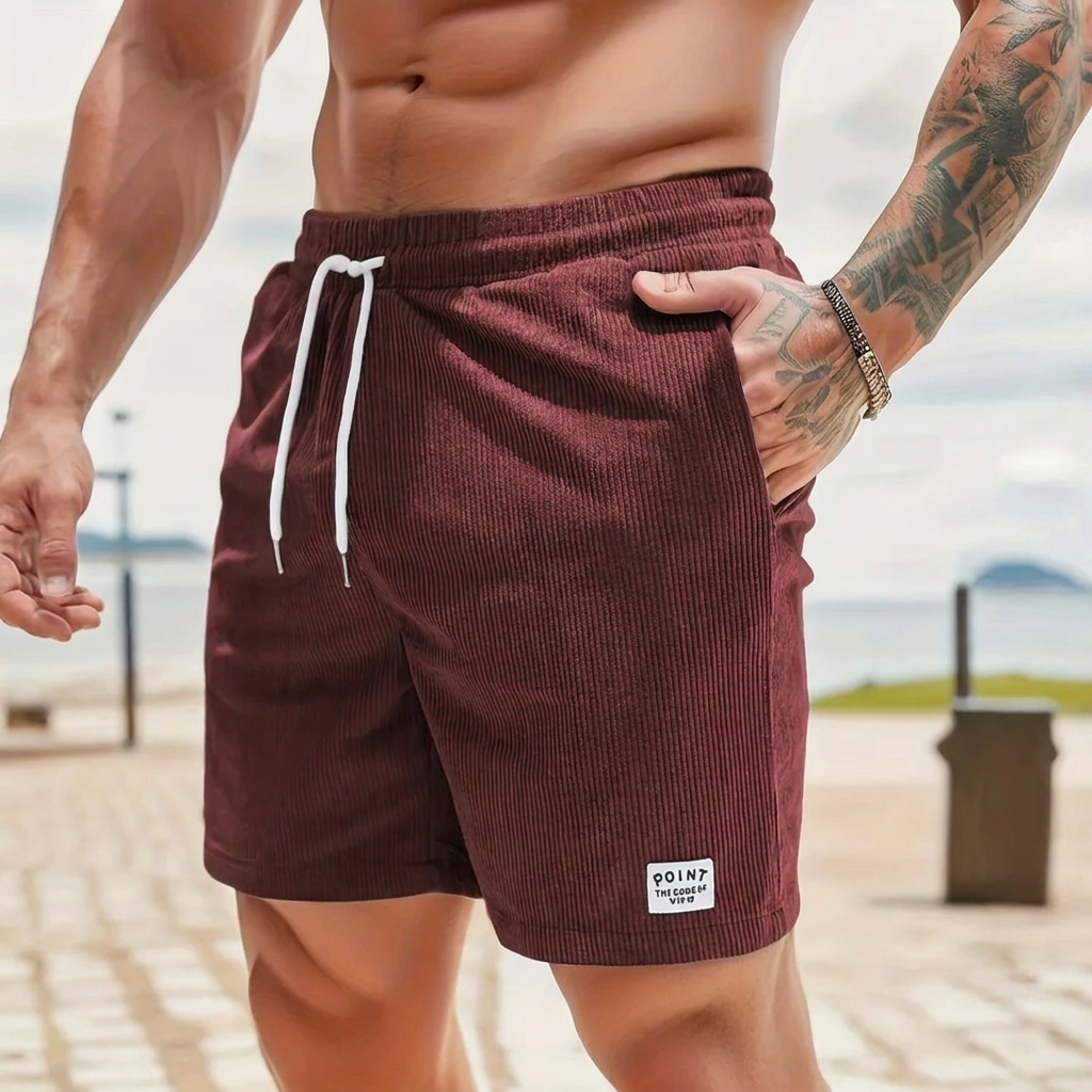 Herre Vintage Stil Velour Løpeshorts