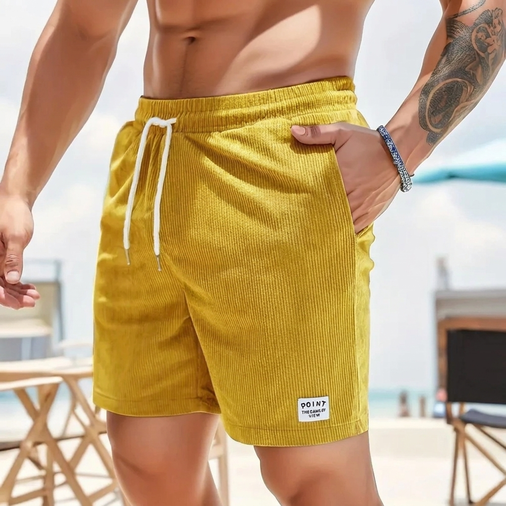 Herre Vintage Stil Velour Løpeshorts