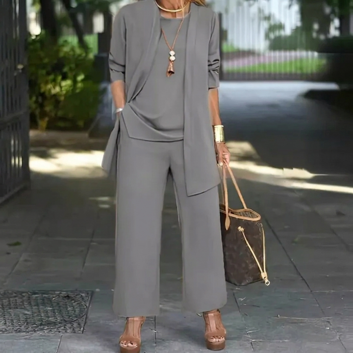 Dame 3-Delt Cardigan Drakt Sett