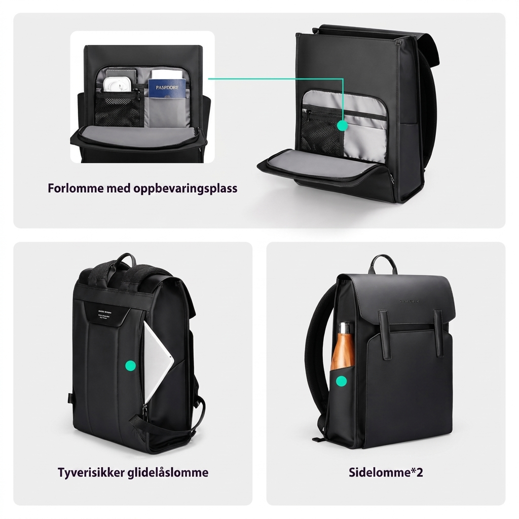 Stor PC-ryggsekk for menn