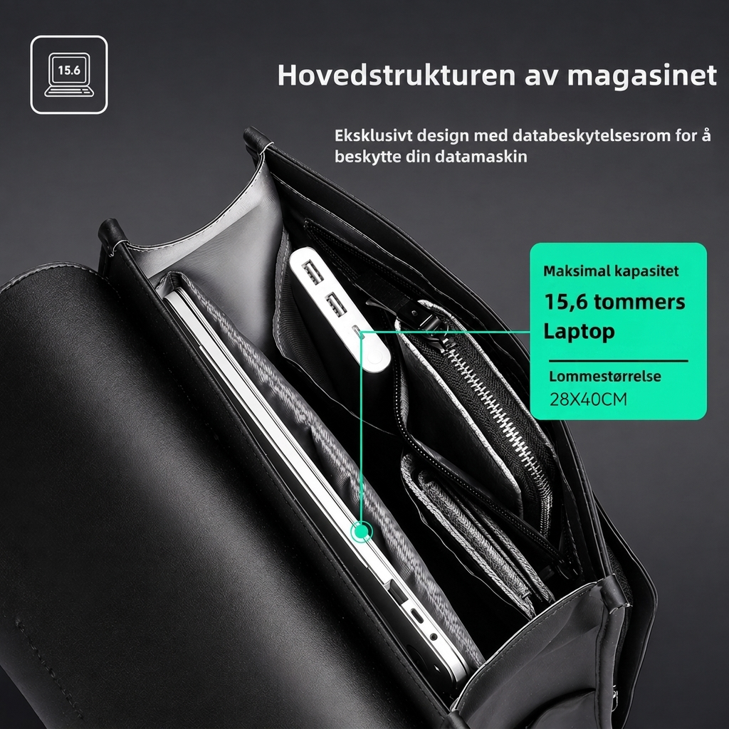 Stor PC-ryggsekk for menn