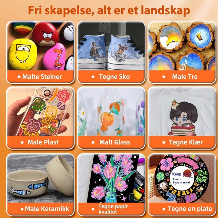 Akrylpenner med Ekte Farger