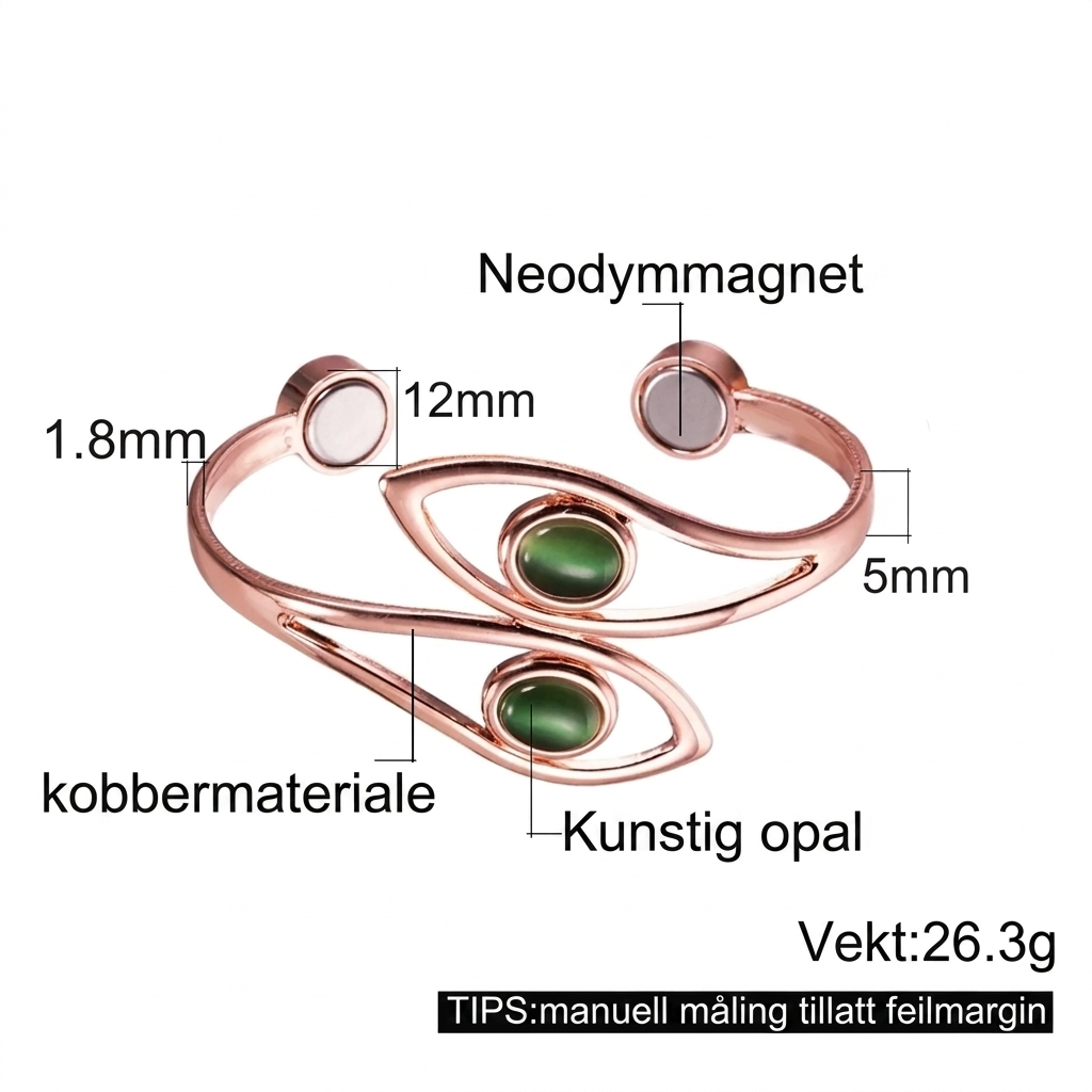 Magnetarmbånd med Grønn Opal for Kvinner