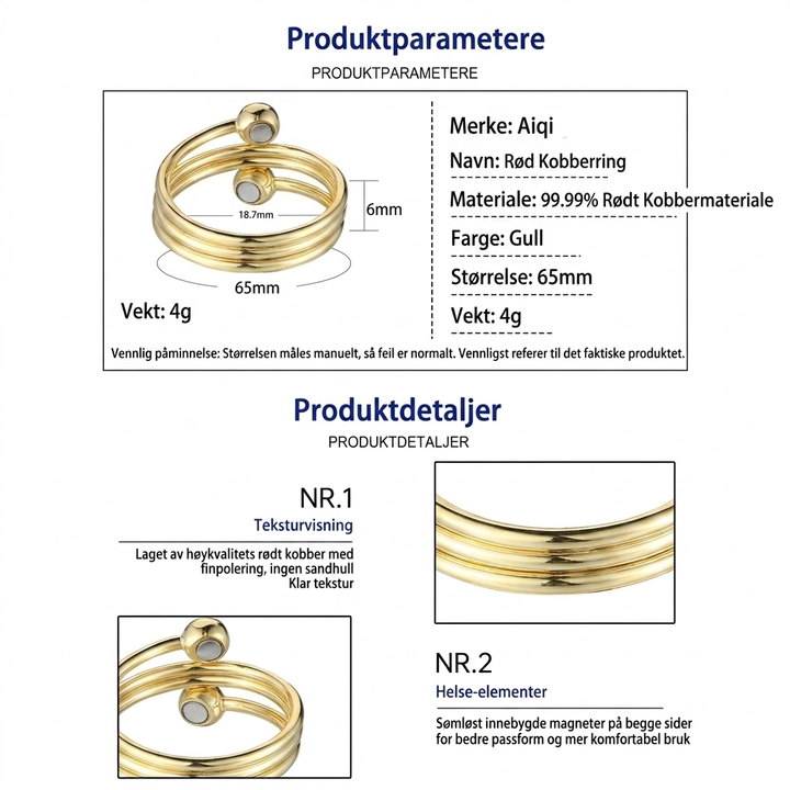 Justerbar Sferisk Kobberring