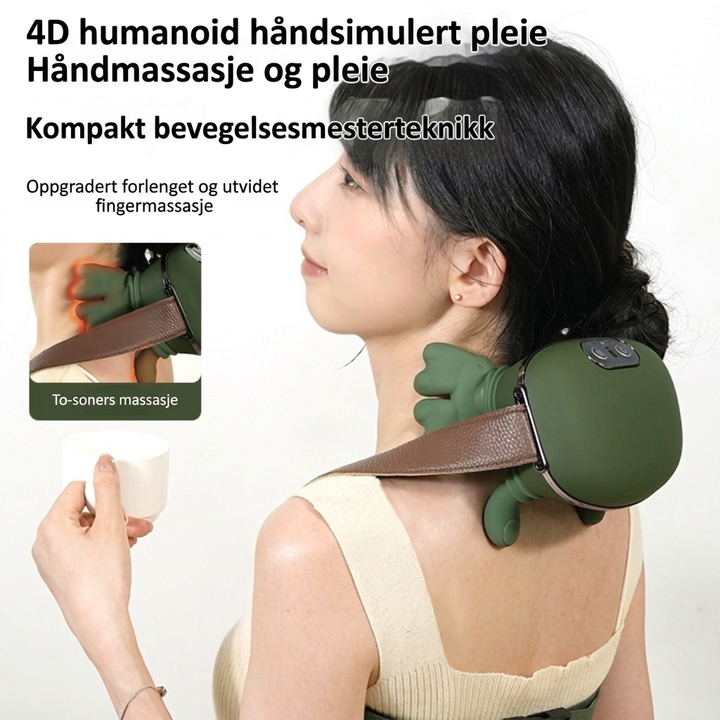 Elektrisk nakke- og skuldermassager med knaffing-funksjon