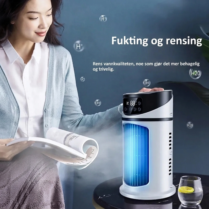 Bærbar mini-luftkjøler med USB-vifte