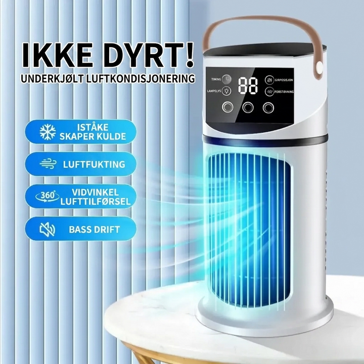 Bærbar mini-luftkjøler med USB-vifte