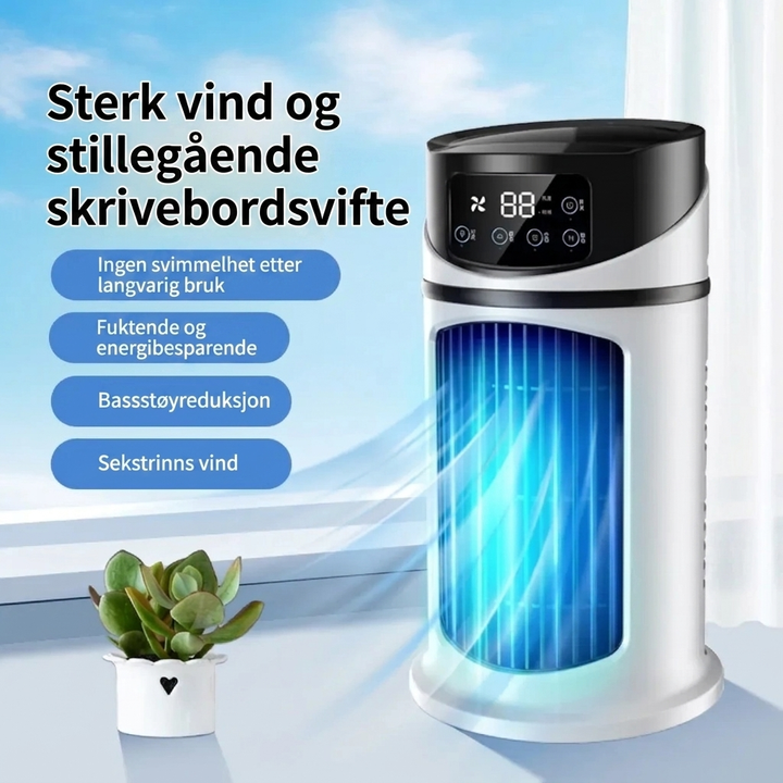 Bærbar mini-luftkjøler med USB-vifte