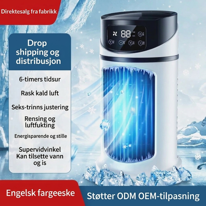 Bærbar mini-luftkjøler med USB-vifte