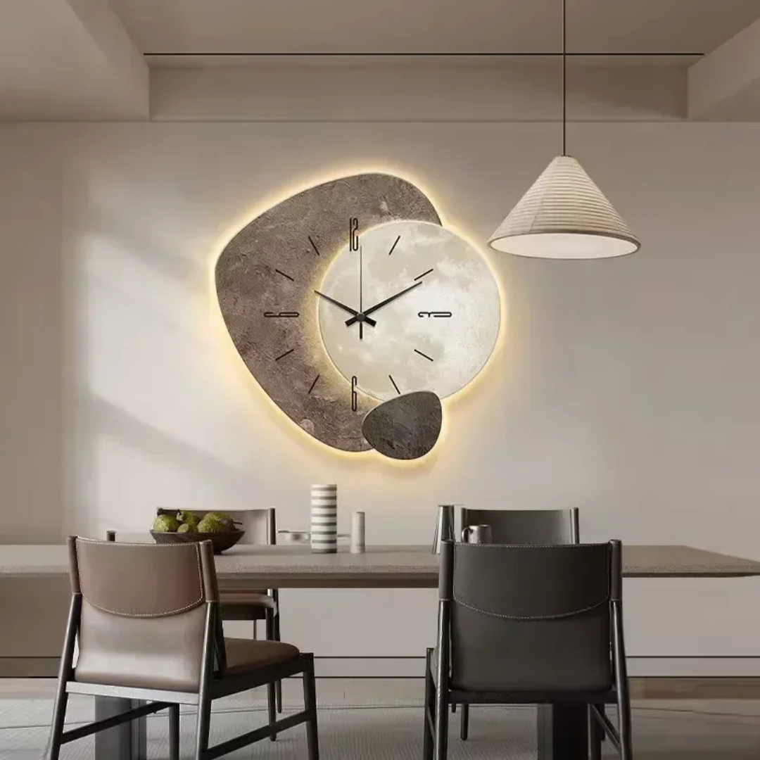 Veggur i tre med LED-lampe, 40 cm