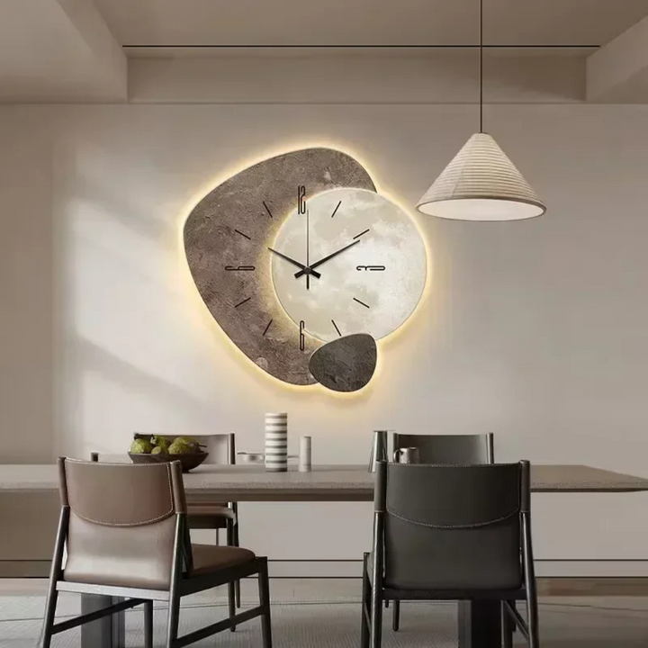Veggur i tre med LED-lampe, 40 cm