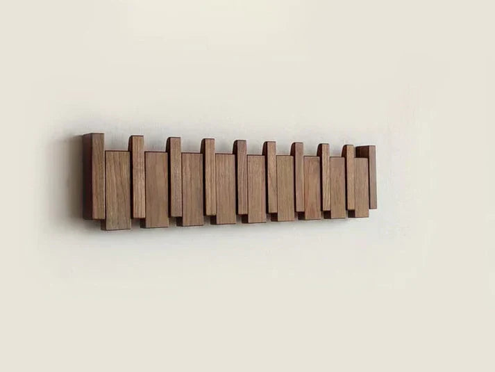 Sustainable wooden coat rack in piano silence