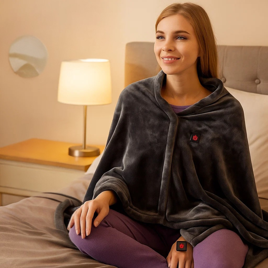 USB-oppvarmet skuldersjal i myk fleece