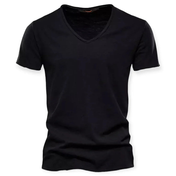 Casual men's shirt with V-neck