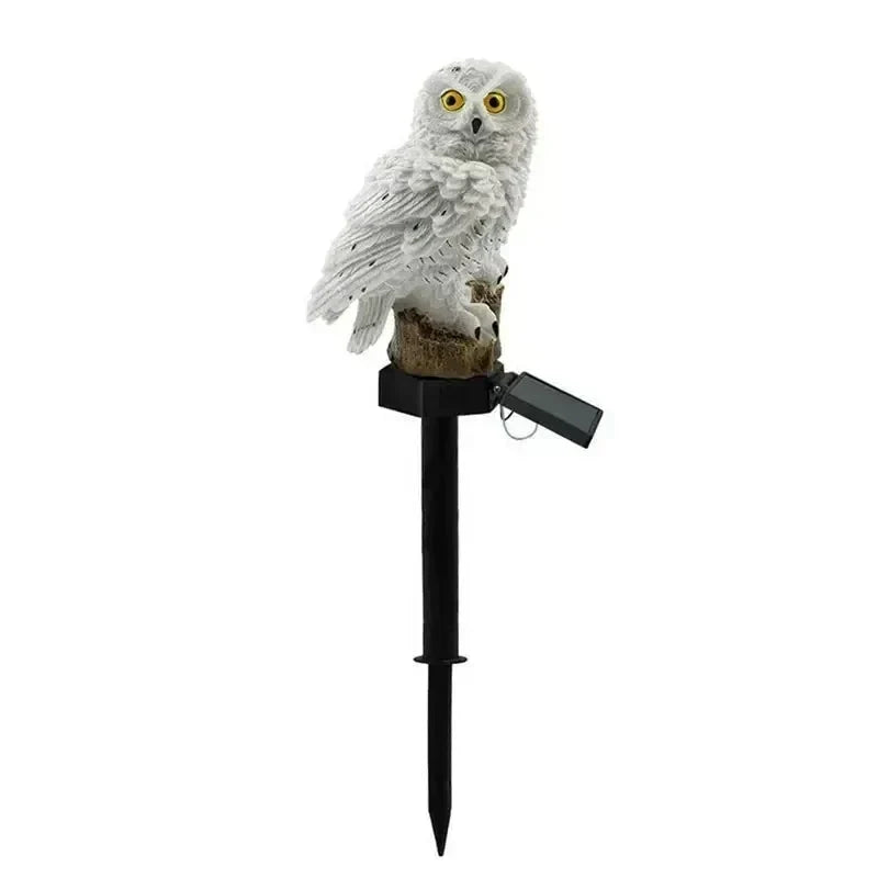 Solcelledrevet ugle-hagelys med varmhvit LED, vanntett IP65, 45 cm