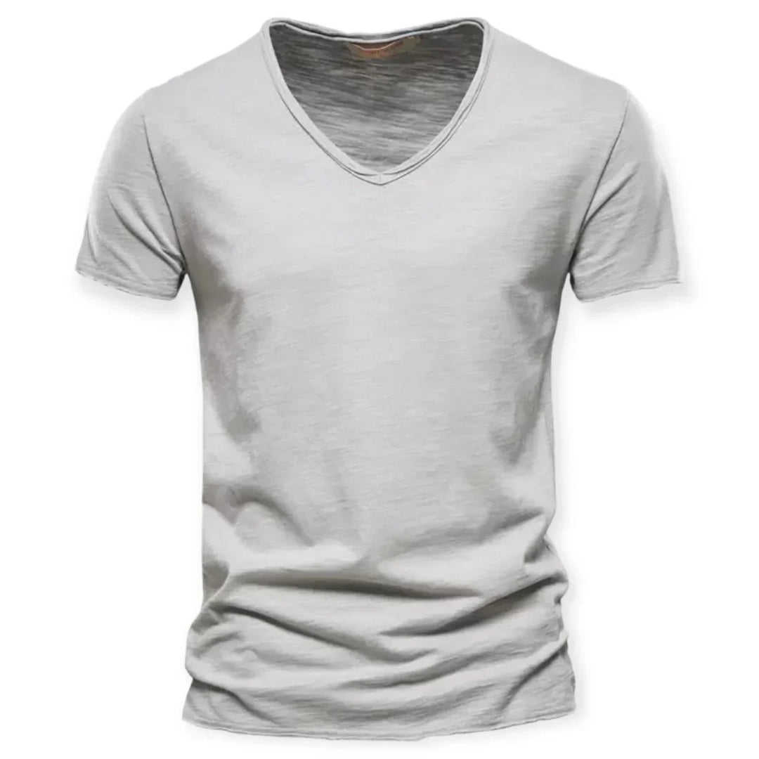 T-shirt with V-neck for men