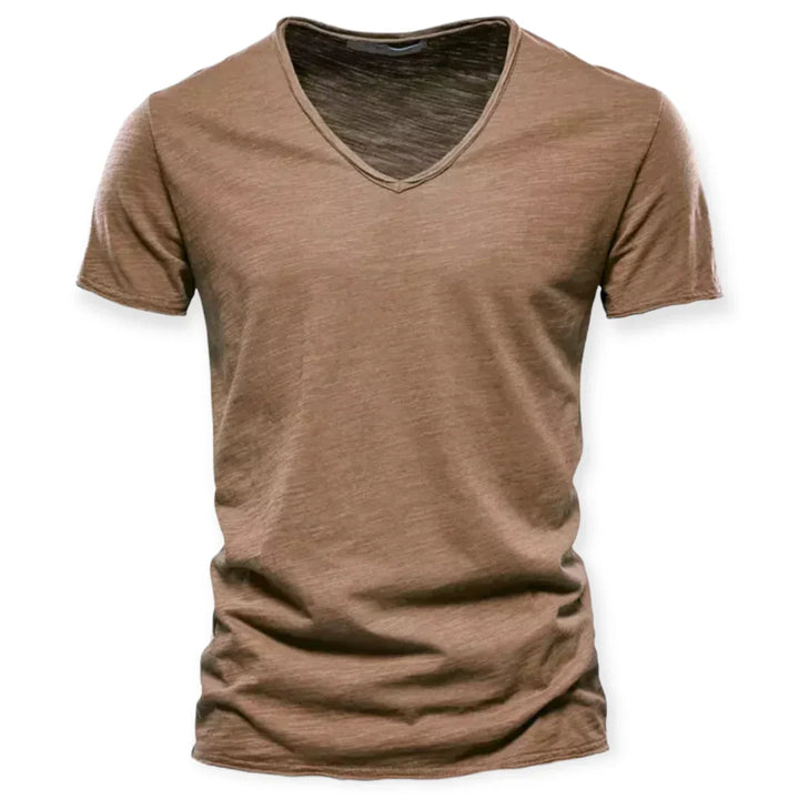 Casual men's shirt with V-neck