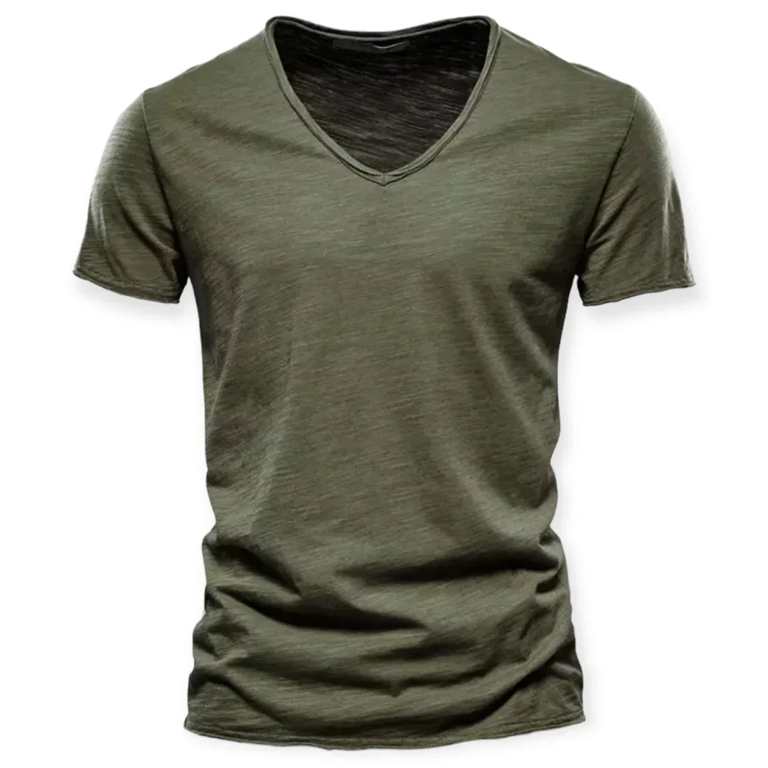 T-shirt with V-neck for men