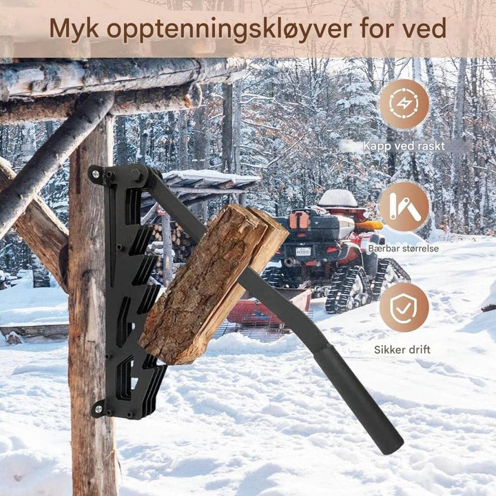 Wall-mounted kindling splitter for firewood
