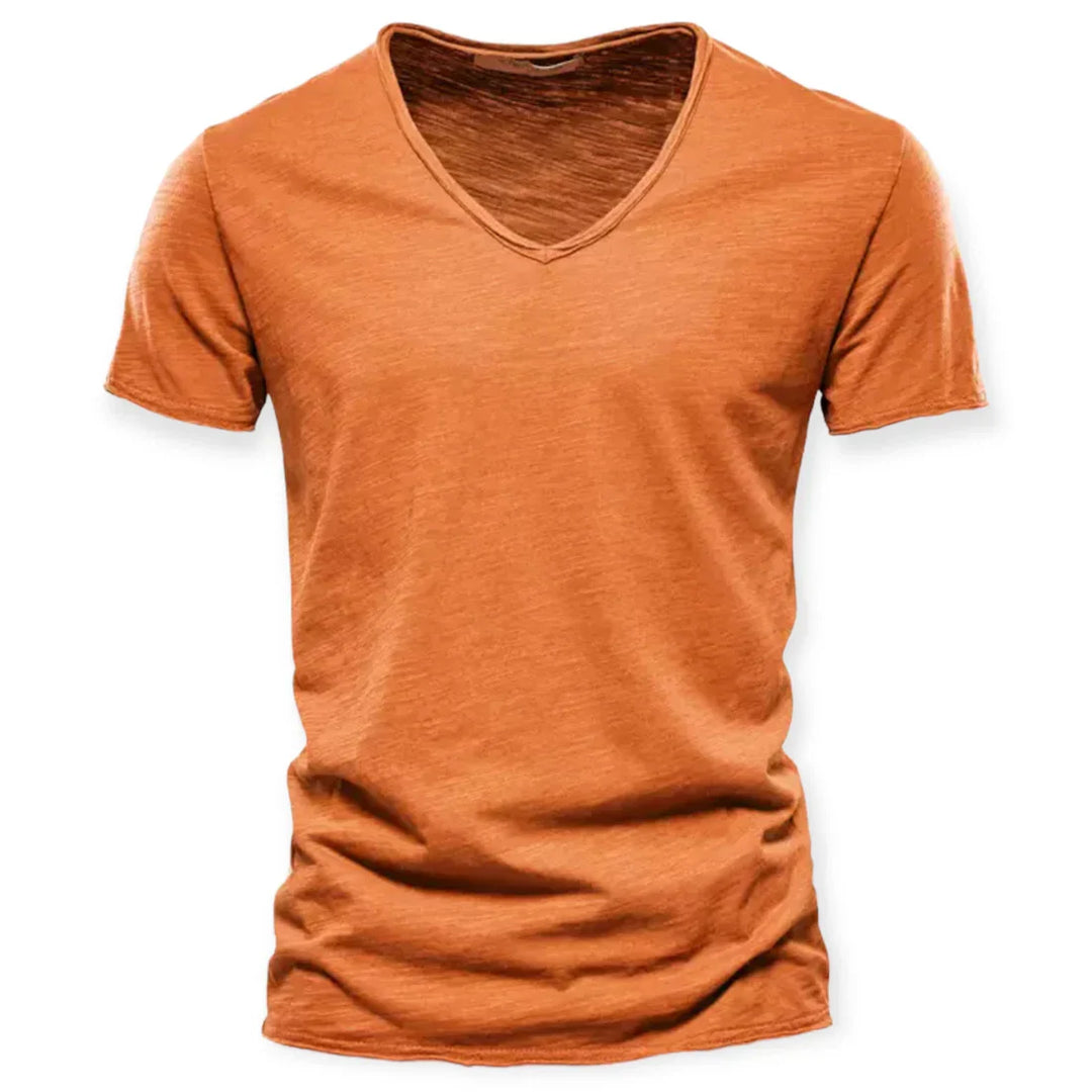 T-shirt with V-neck for men