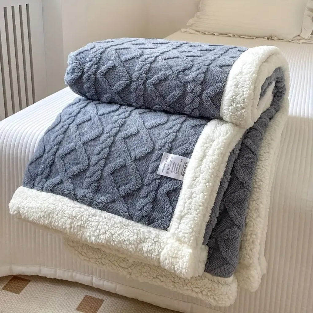 Diamond-knit Sherpa-teppe