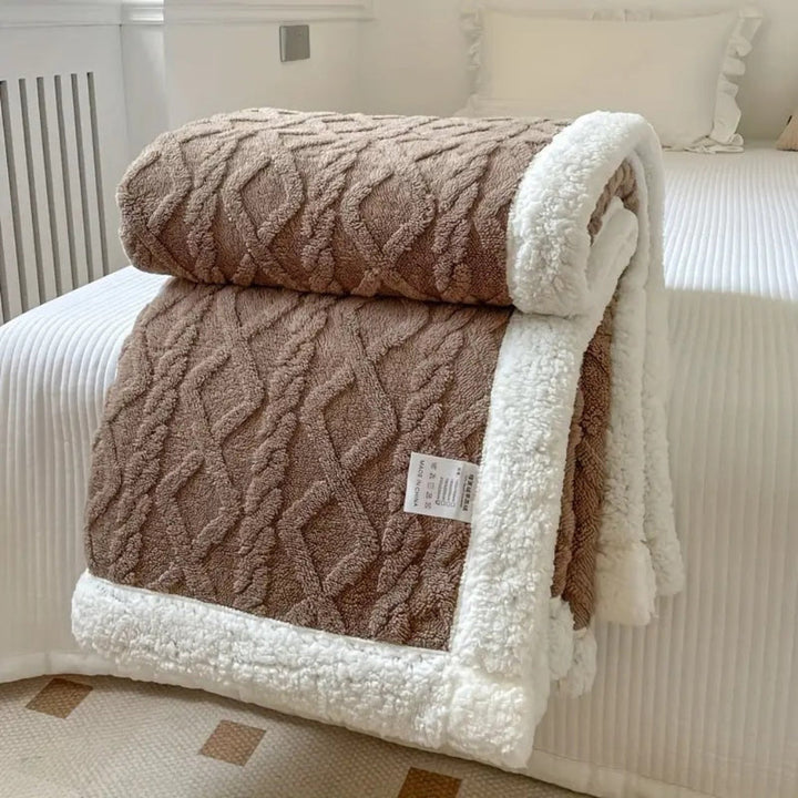 Diamond-knit Sherpa-teppe