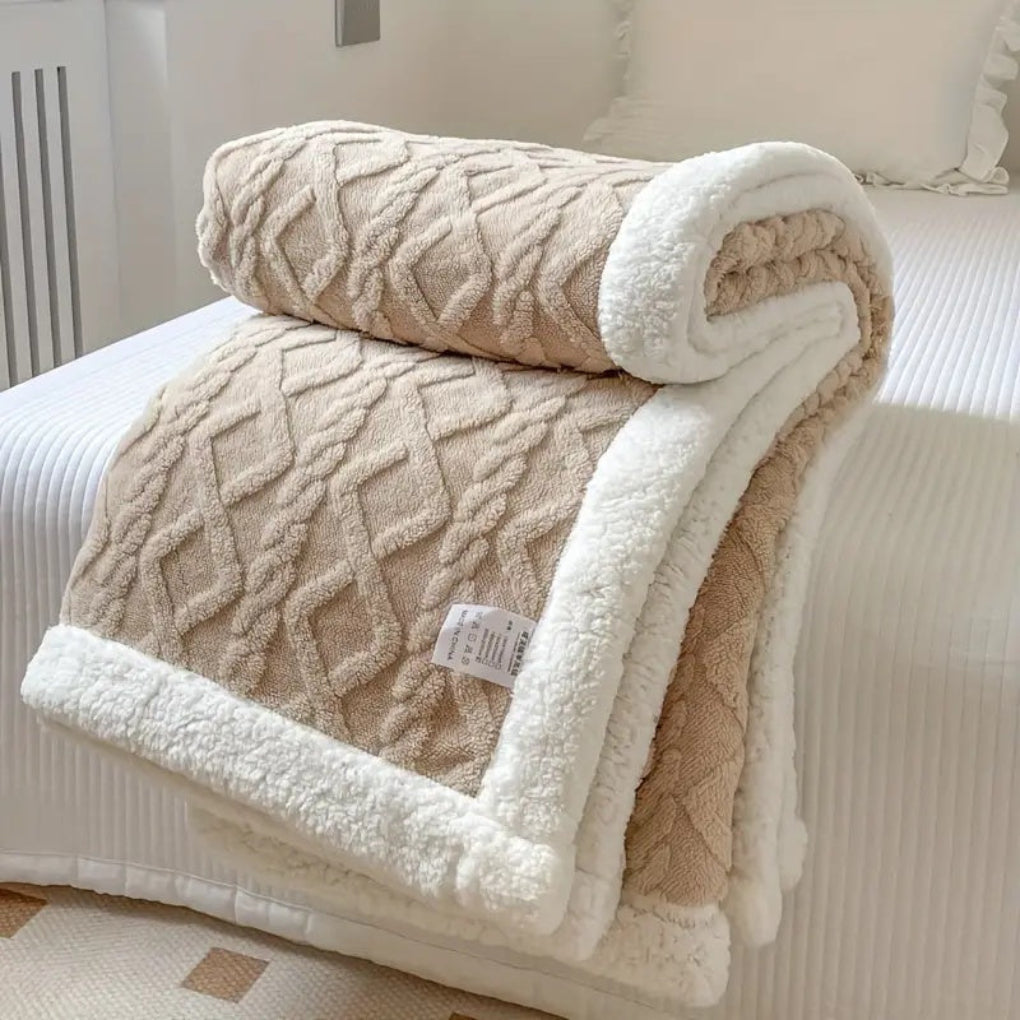 Diamond-knit Sherpa-teppe