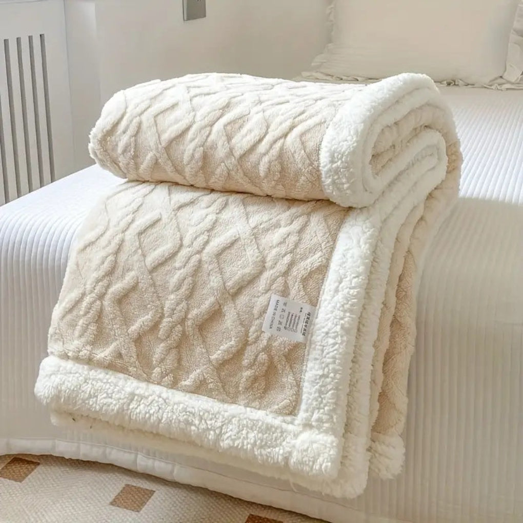 Diamond-knit Sherpa-teppe