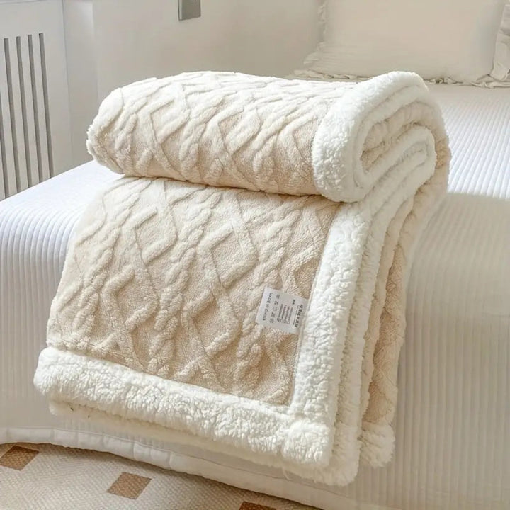 Diamond-knit Sherpa-teppe