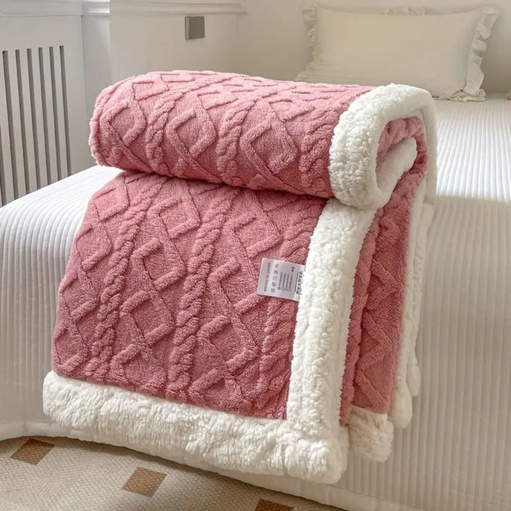 Diamond-knit Sherpa-teppe